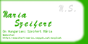 maria szeifert business card